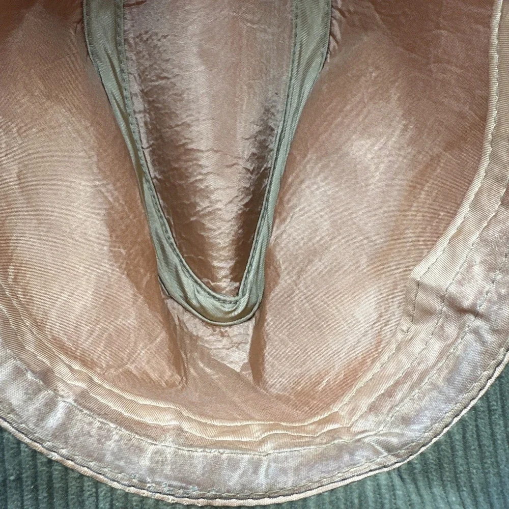 Olive Green Corduroy Fedora Hat Feather Accent Union Made Mens Hat Vintage